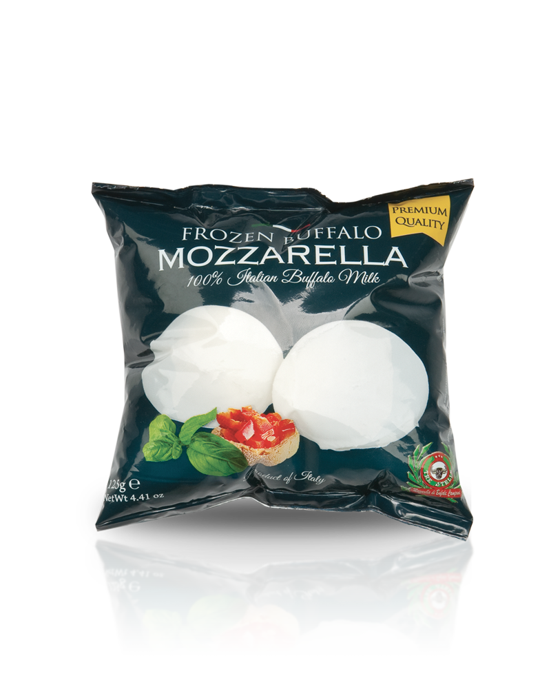 Mozzarella di Bufala Campana D.O.P. Cuscino 125g FROZEN - Prodotti per pizzerie e ristoranti