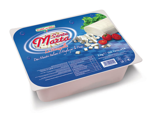 Mozzarella Santa Marta sfil/cub 3 Kg - Prodotti per pizzerie e ristoranti