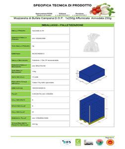 Mozzarella di Bufala Campana D.O.P. Affumicata Ciuffo 250g - Vari formati - Prodotti per pizzerie e ristoranti
