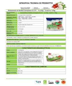 Mozzarella di Bufala Campana D.O.P. Cuscino 125g - Prodotti per pizzerie e ristoranti