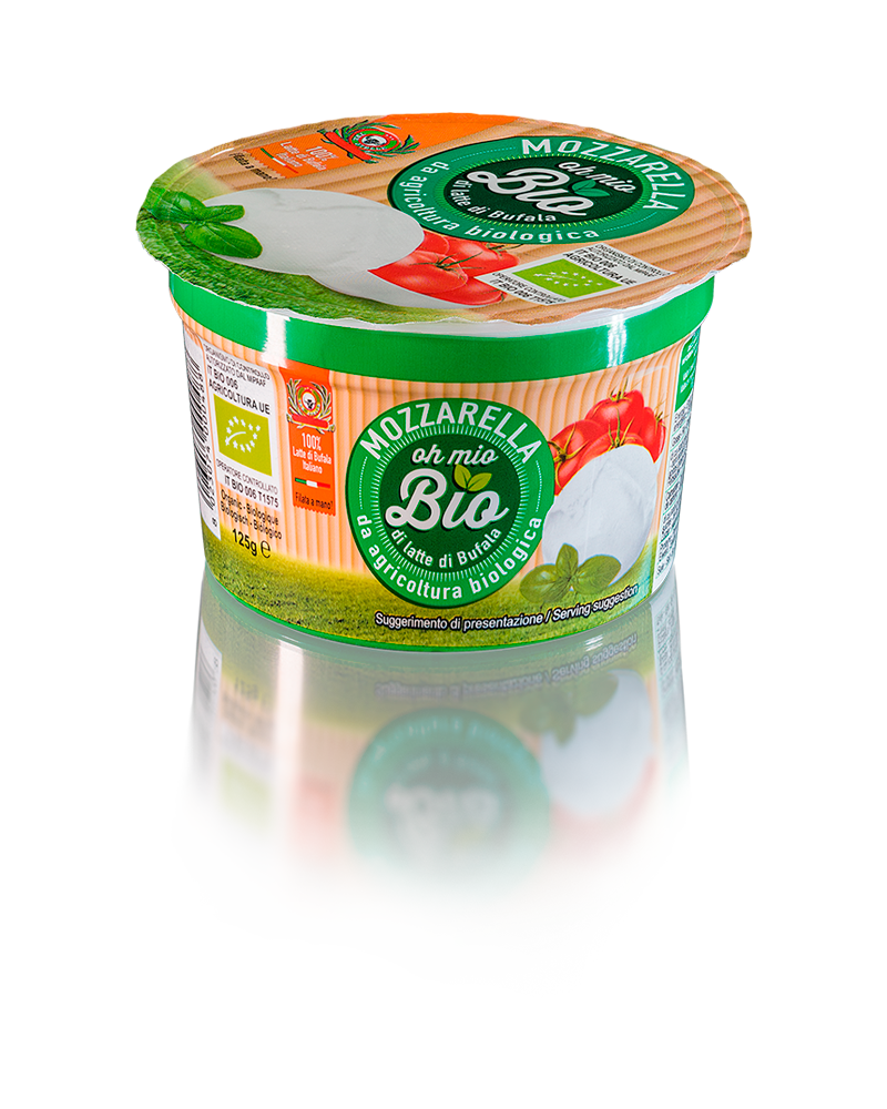 Mozzarella di Bufala Campana D.O.P. Oh Mio Bio biologica Bicchiere 125g - Prodotti per pizzerie e ristoranti